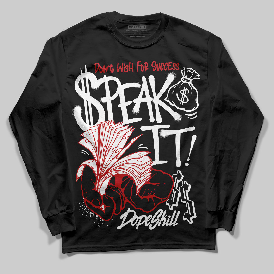 Bred Velvet 11s DopeSkill Long Sleeve T-Shirt Speak It Graphic