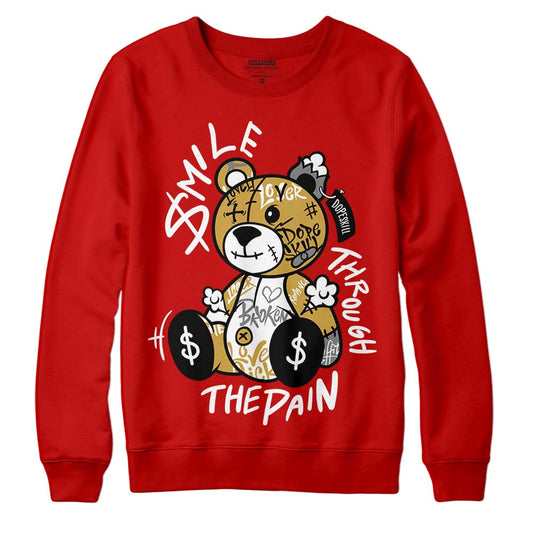 Red Collection DopeSkill Red Sweatshirt Smile Through The Pain Graphic