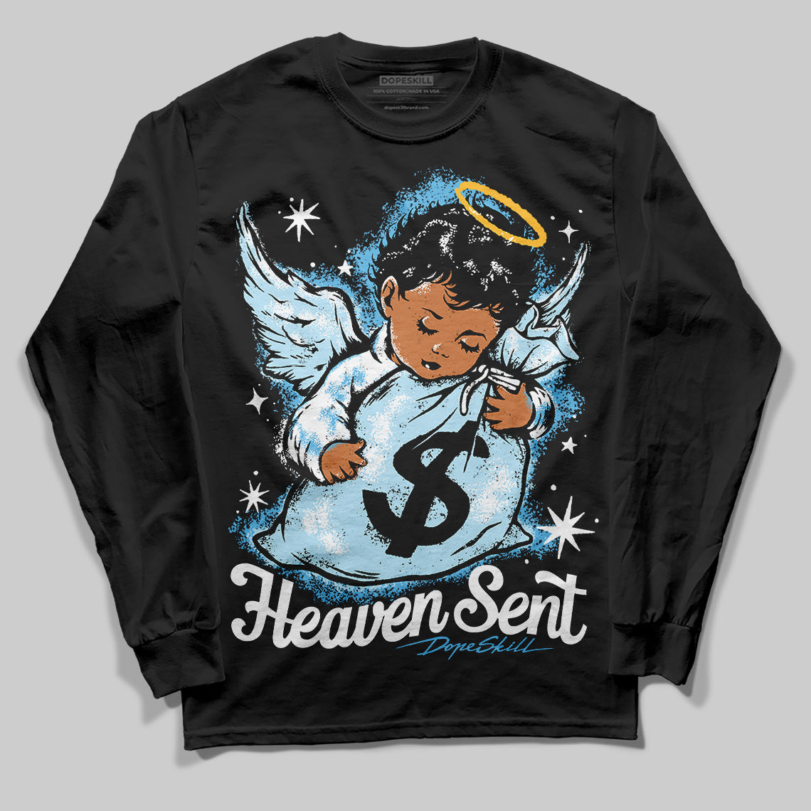 Legend Blue 11s DopeSkill Long Sleeve T-Shirt Heaven Sent Graphic