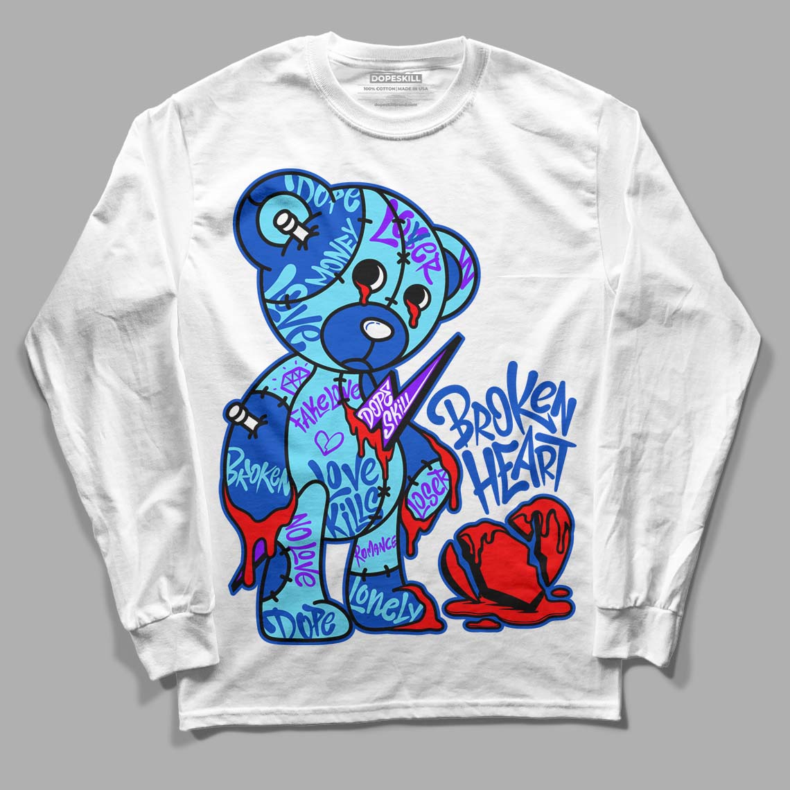 SB Dunk Argon DopeSkill Long Sleeve T-Shirt Broken Heart Graphic
