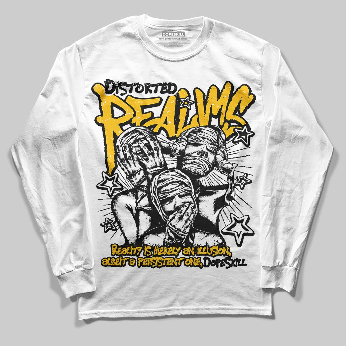 Yellow Collection DopeSkill Long Sleeve T-Shirt Distorted Realms Graphic