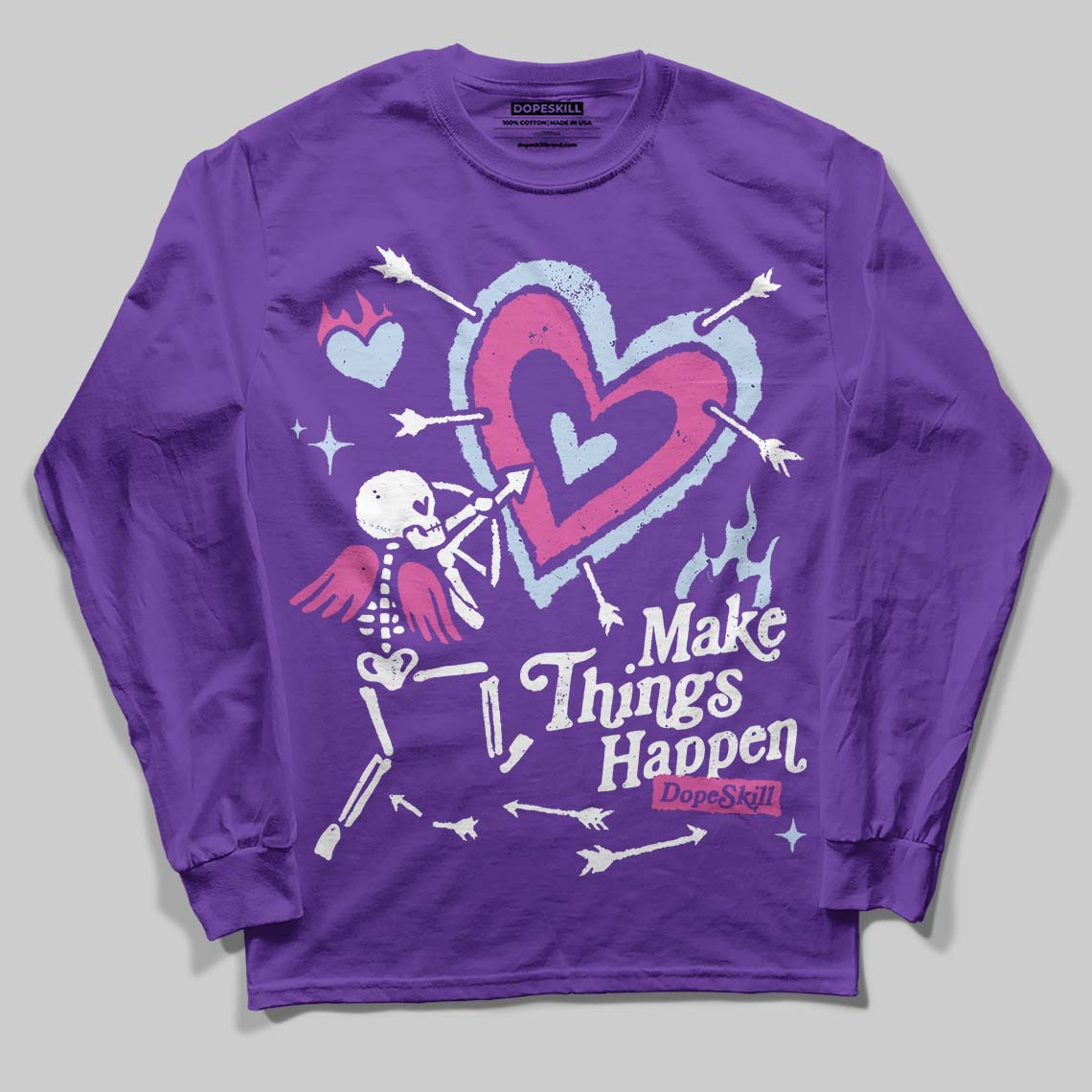 Grape 5s DopeSkill Long Sleeve T-Shirt Make Things Happen Graphic