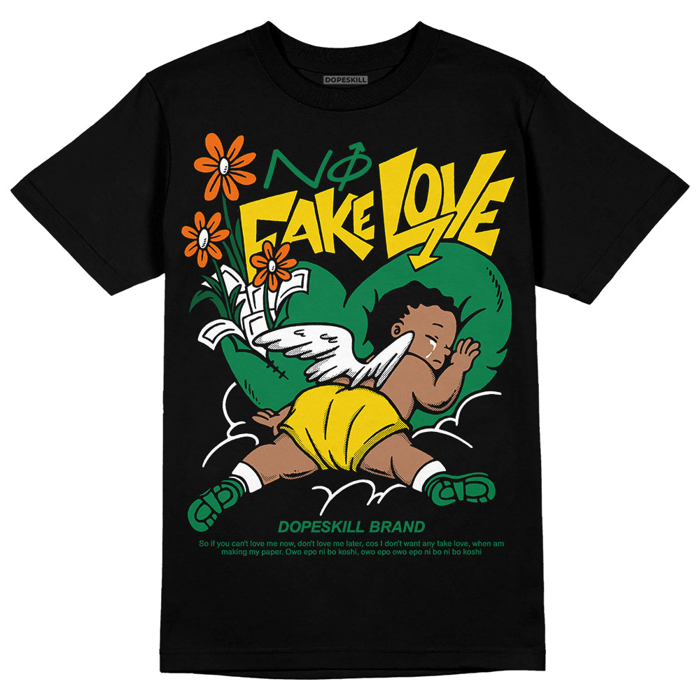 Green Collection DopeSkill T-Shirt No Fake Love Graphic