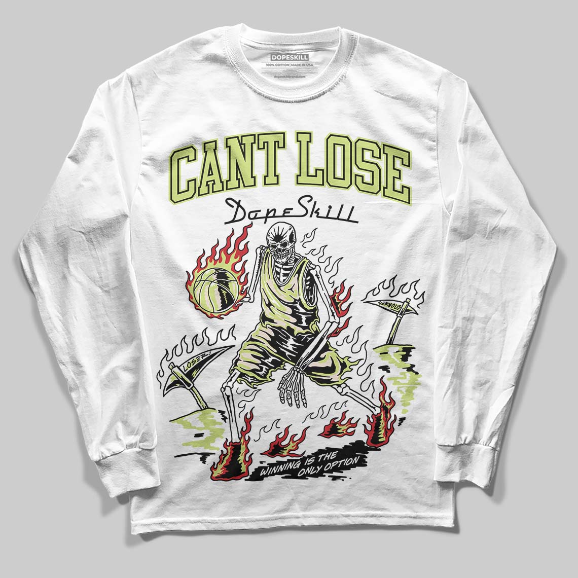 Luminous Green 5s DopeSkill Long Sleeve T-Shirt Cant Lose Graphic