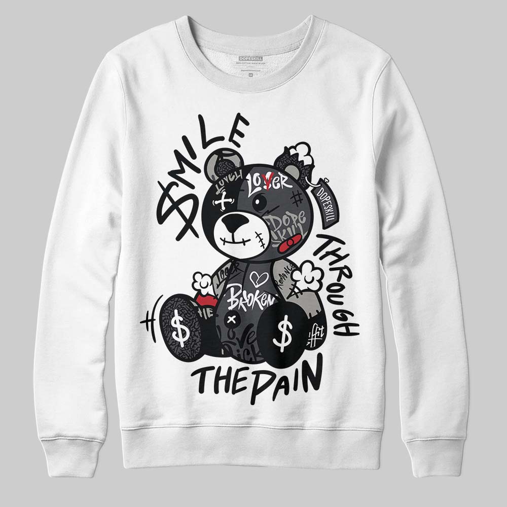 Black Cat 3s DopeSkill Sweatshirt Smile Through The Pain Graphic
