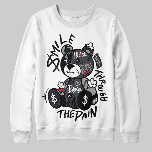 Black Cat 3s DopeSkill Sweatshirt Smile Through The Pain Graphic