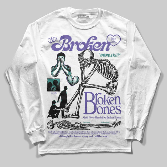 Grape 5s DopeSkill Long Sleeve T-Shirt Broken Bones Graphic