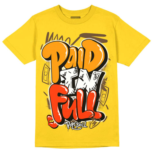 Yellow Ochre 6s DopeSkill Yellow T-shirt New Paid In Full Graphic