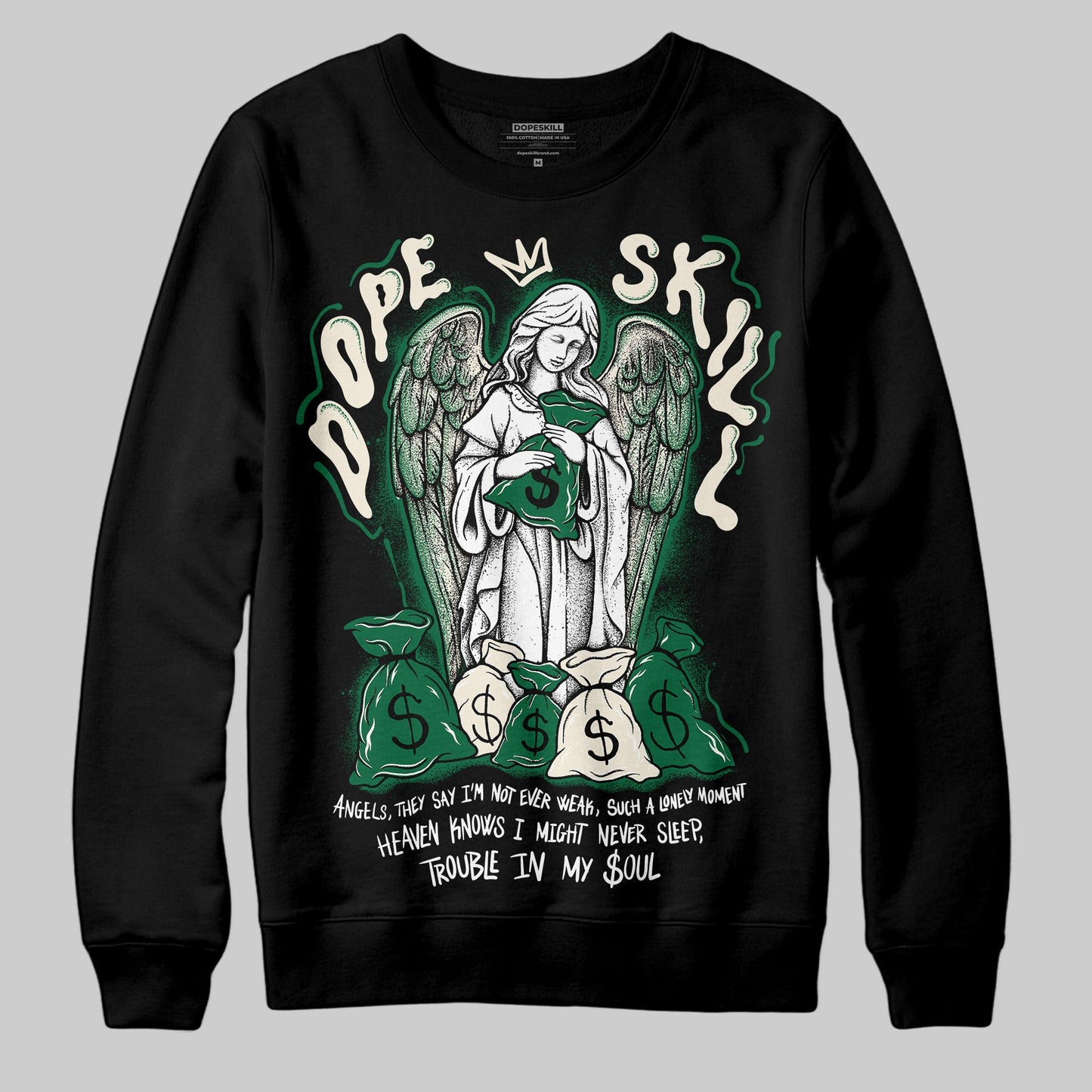 Pine Green 13s DopeSkill Sweatshirt Angels Graphic