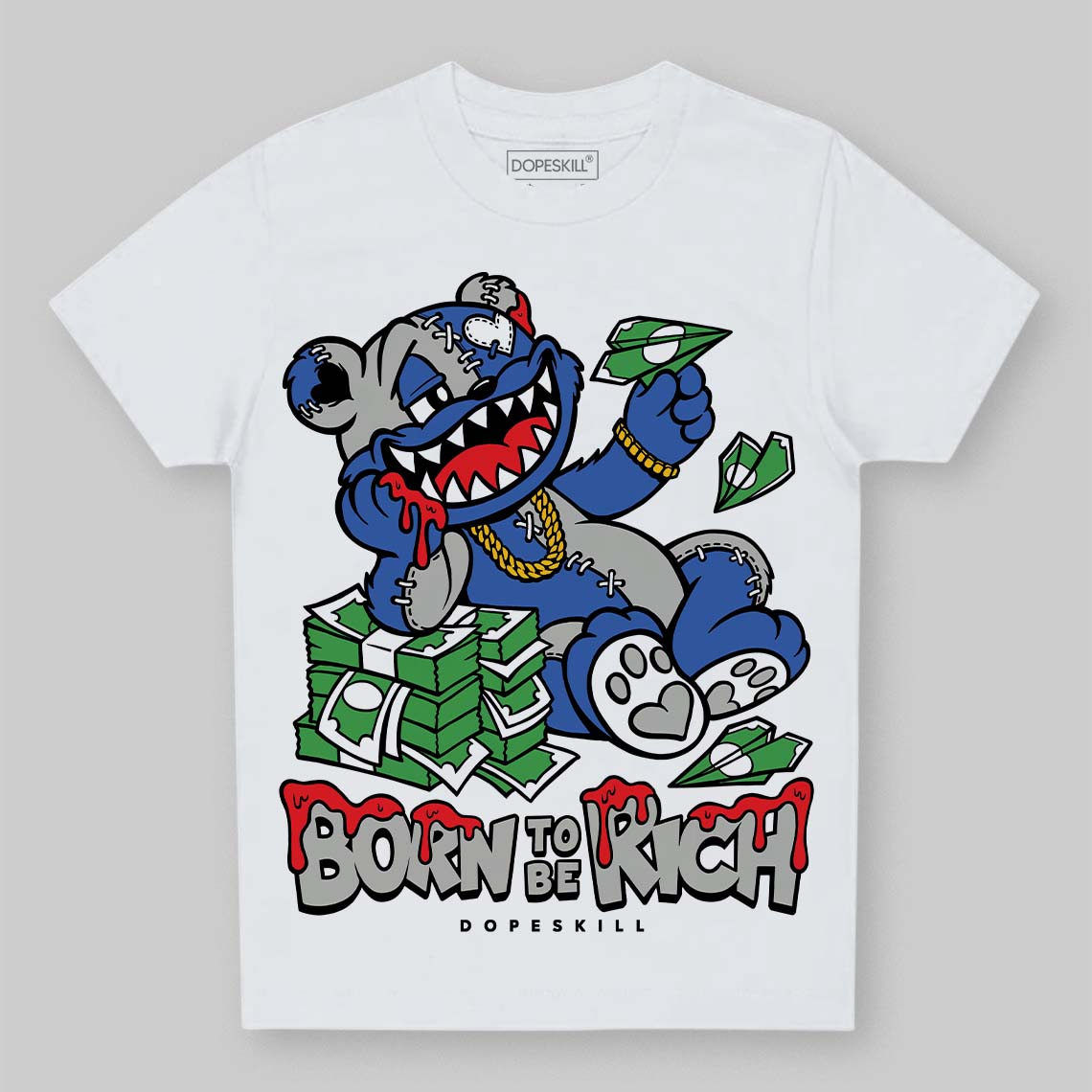 Lucky Shorts 3s DopeSkill Toddler Kids T-shirt Born To Be Rich Graphic