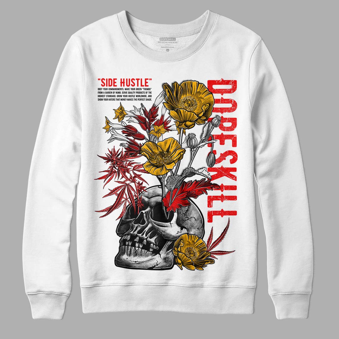 Red Collection DopeSkill Sweatshirt Side Hustle Graphic