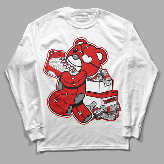 Gym Red 9s DopeSkill Long Sleeve T-Shirt Bear Steals Sneaker Graphic