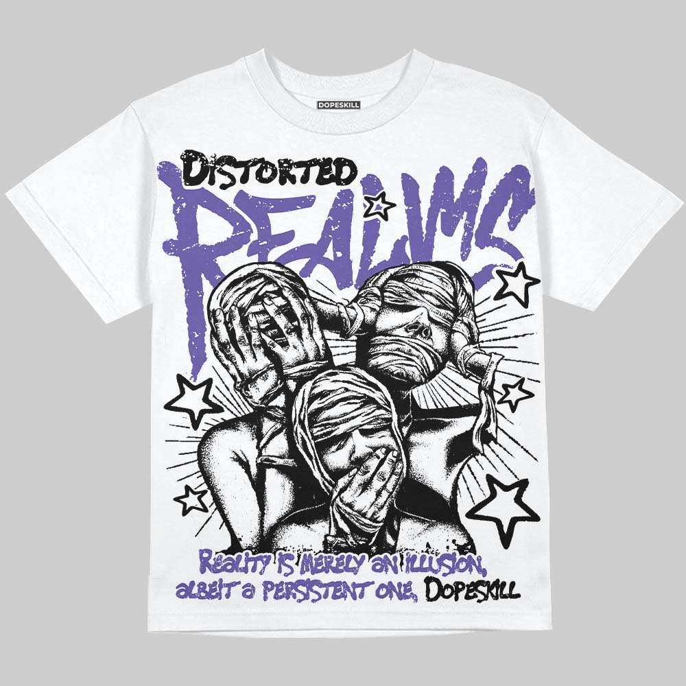 Grape 5s DopeSkill Oversize Print T-Shirt Distorted Realms Graphic