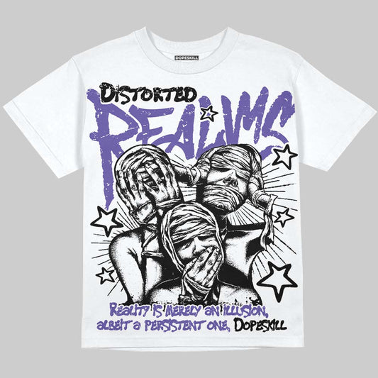 Grape 5s DopeSkill Oversize Print T-Shirt Distorted Realms Graphic