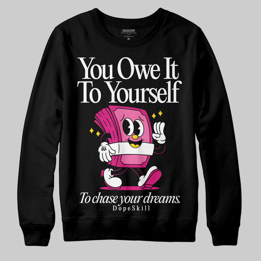 Rick RO Pink Leather Sneakers DopeSkill Sweatshirt Owe It To Yourself Graphic