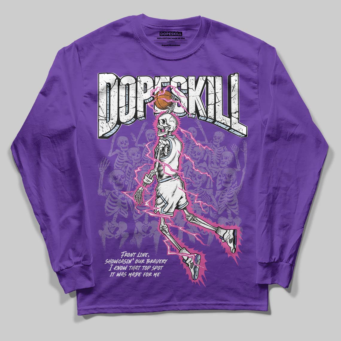 Grape 5s DopeSkill Long Sleeve T-Shirt Thunder Dunk Graphic