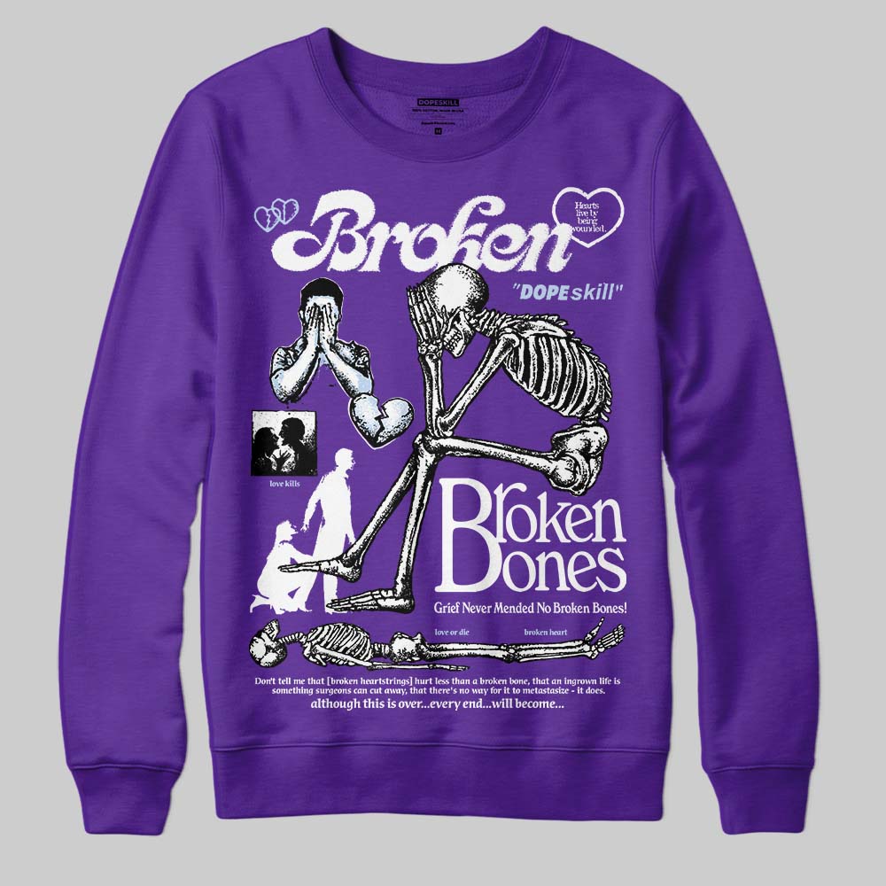 Grape 5s DopeSkill Sweatshirt Broken Bones Graphic