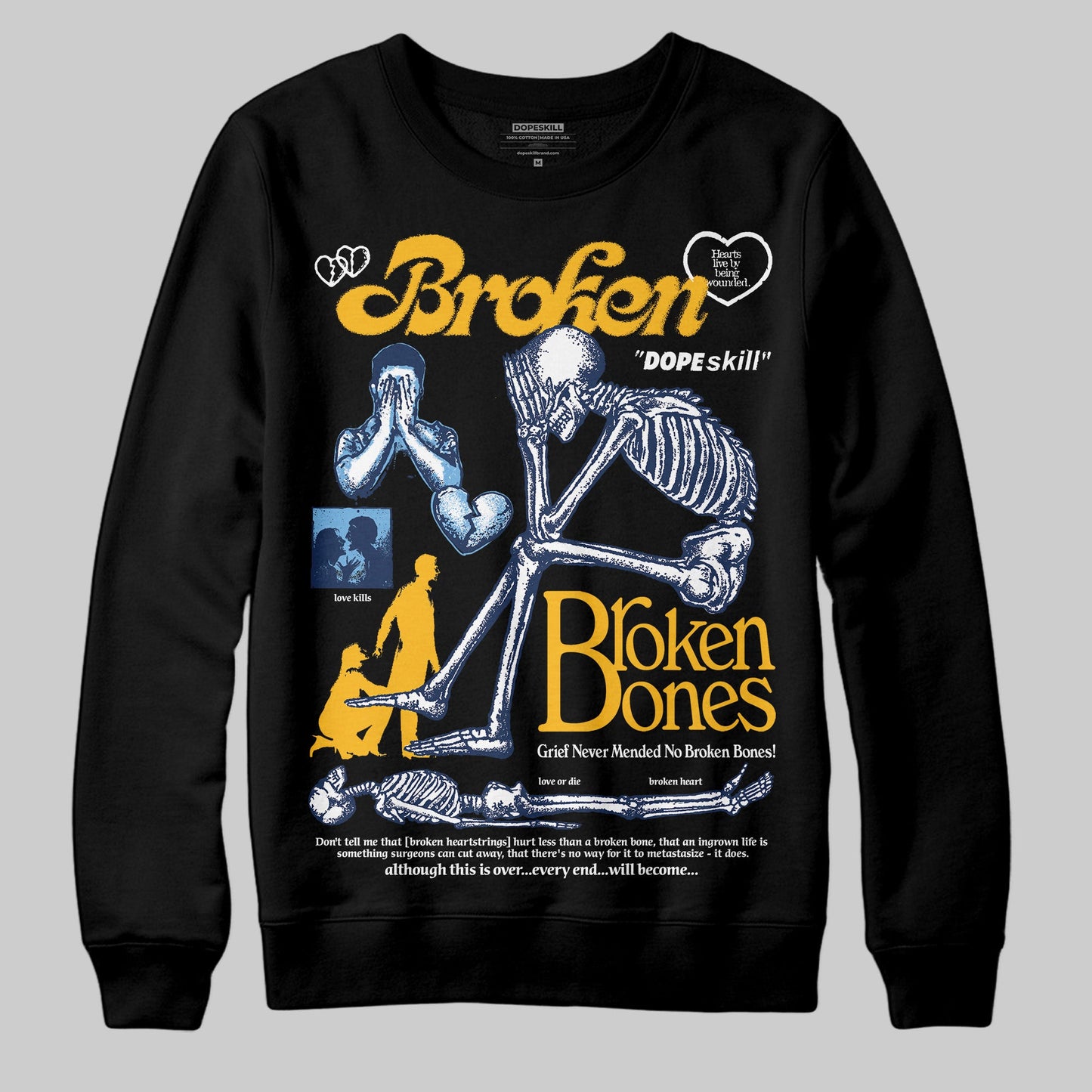 Retro Dunk From Above 4s DopeSkill Sweatshirt Broken Bones Graphic