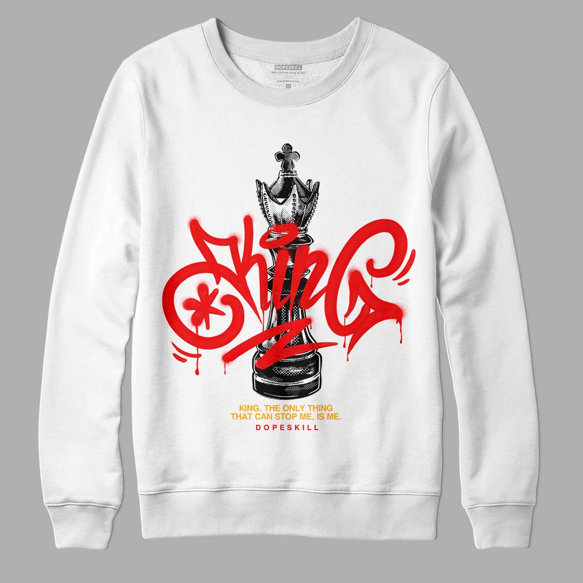 Red Collection DopeSkill Sweatshirt King Chess Graphic