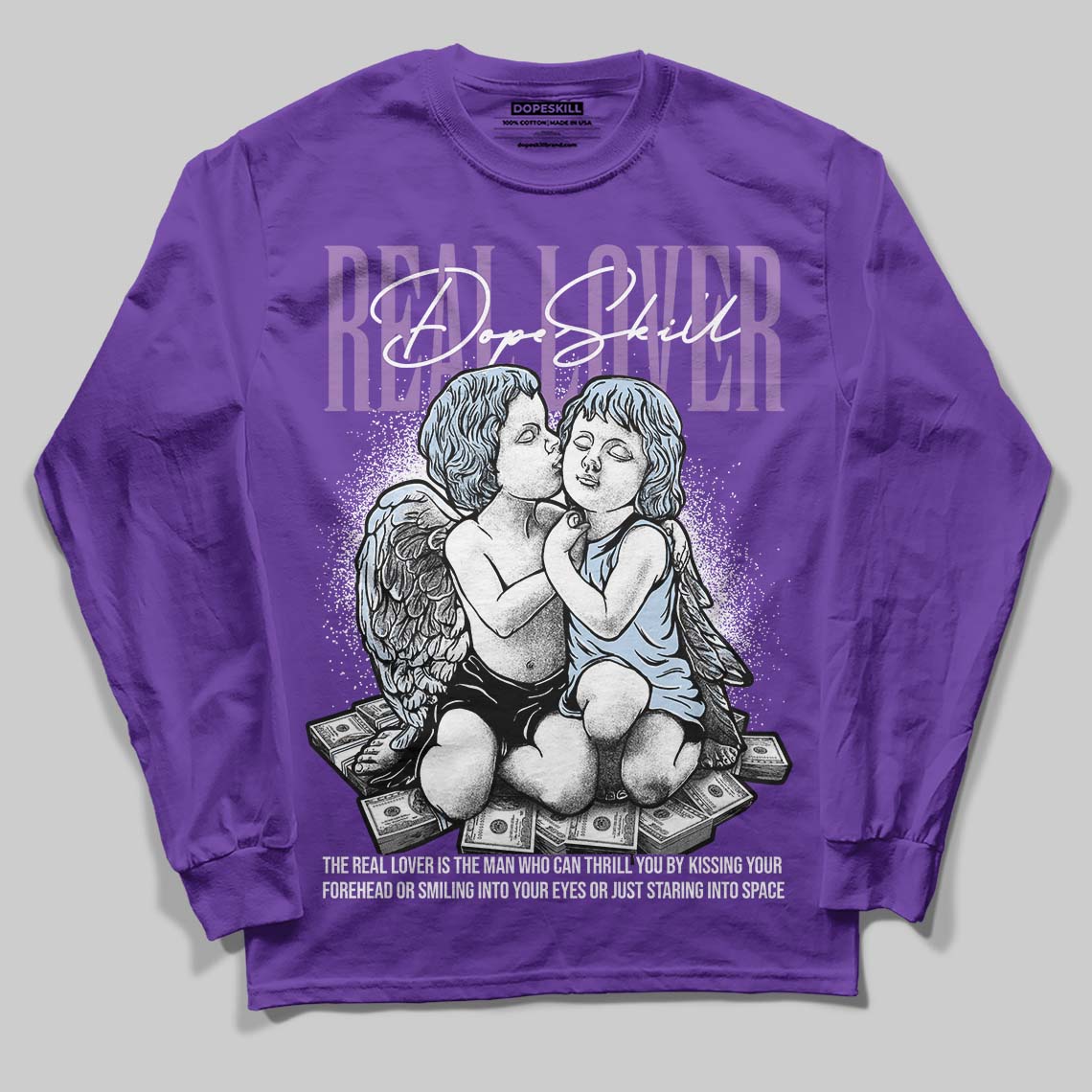 Grape 5s DopeSkill Long Sleeve T-Shirt Real Lover Graphic