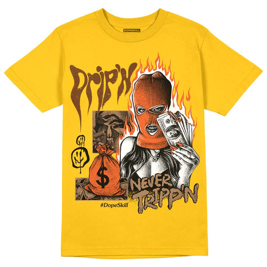 Yellow Collection DopeSkill Gold T-shirt Drip'n Never Tripp'n Graphic