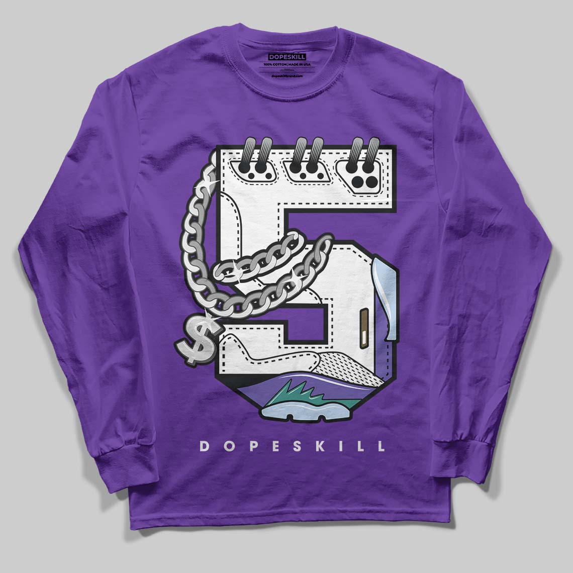 Grape 5s DopeSkill Long Sleeve T-Shirt No.5 Graphic