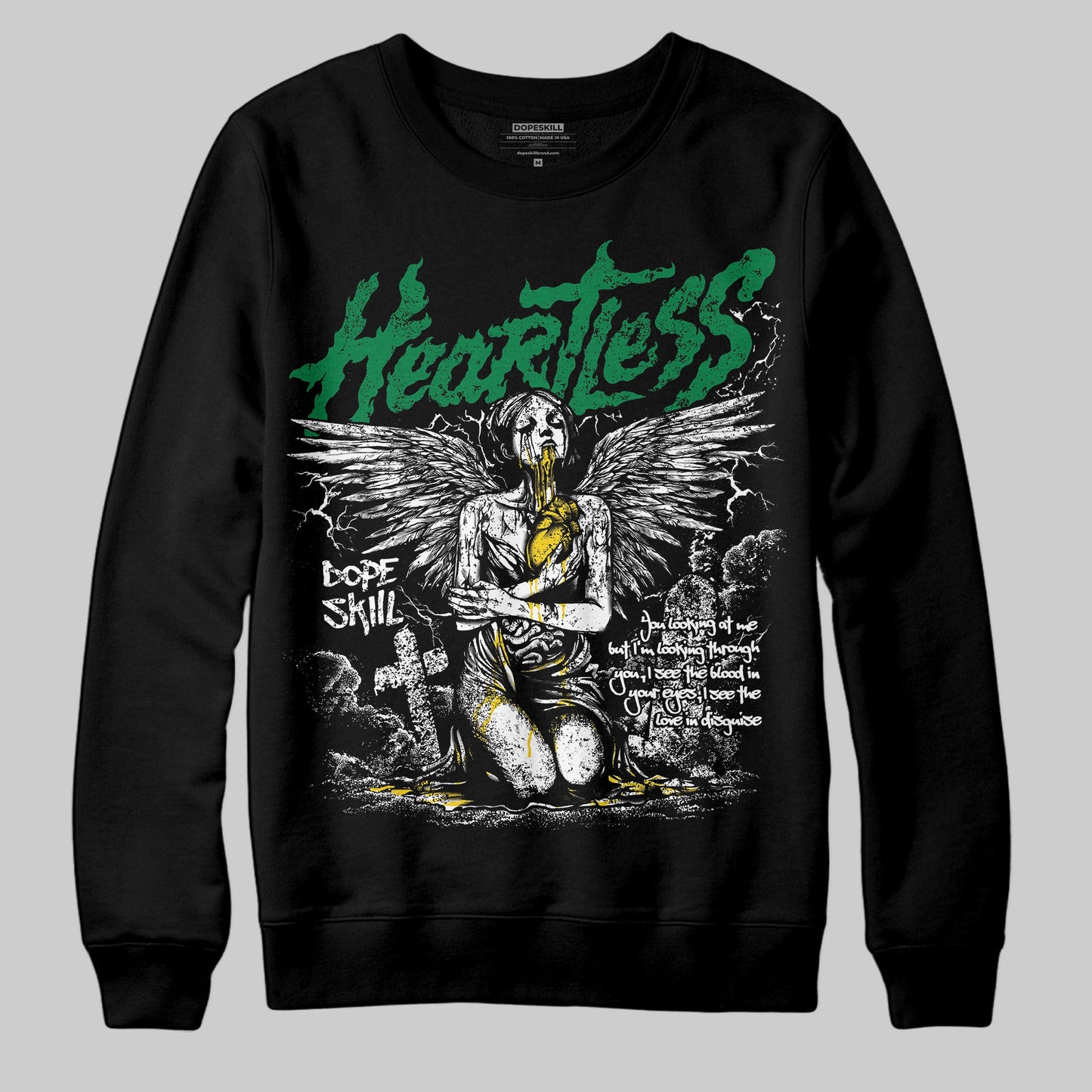 Green Collection DopeSkill Sweatshirt Heartless Graphic