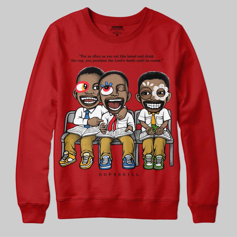 Red Collection DopeSkill Sweatshirt First Sunday Graphic