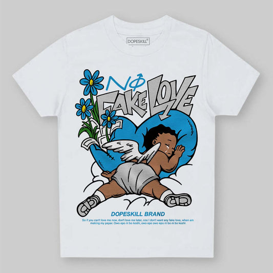 Military Blue 4s DopeSkill Toddler Kids T-shirt No Fake Love Graphic