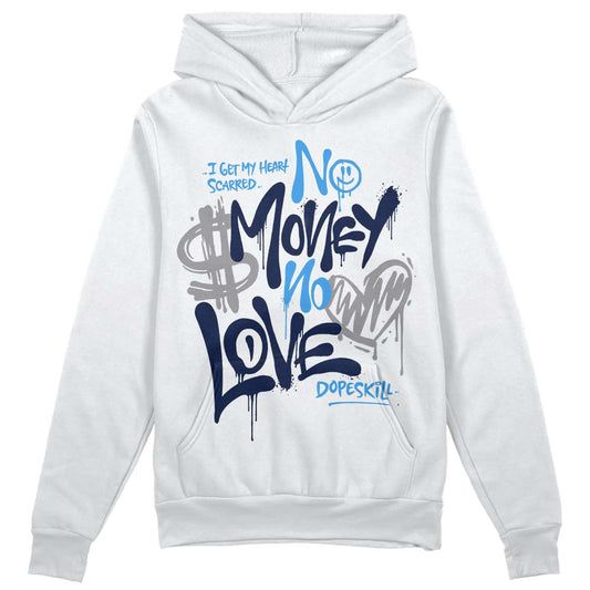 AJ Spizike White Obsidian DopeSkill Hoodie Sweatshirt No Money No Love Typo Graphic