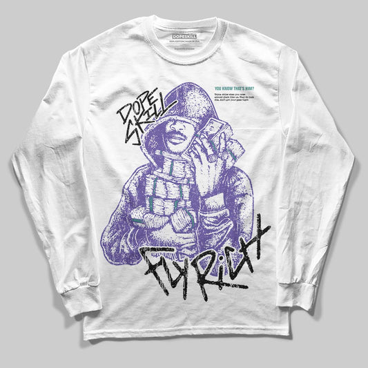 Grape 5s DopeSkill Long Sleeve T-Shirt Fly Rich Graphic
