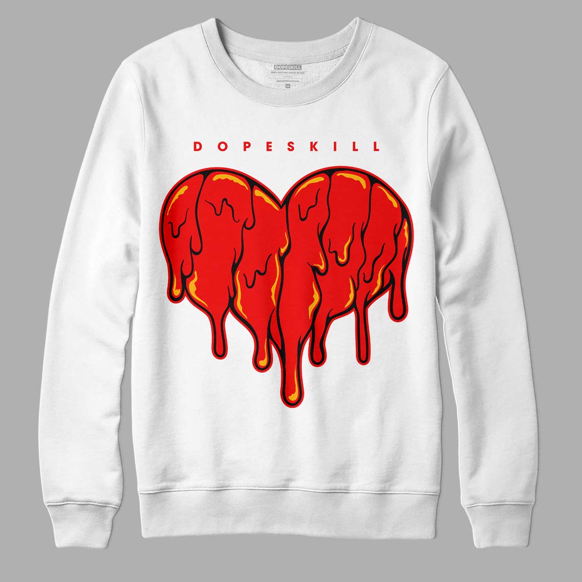 Red Collection DopeSkill Sweatshirt Slime Drip Heart Graphic