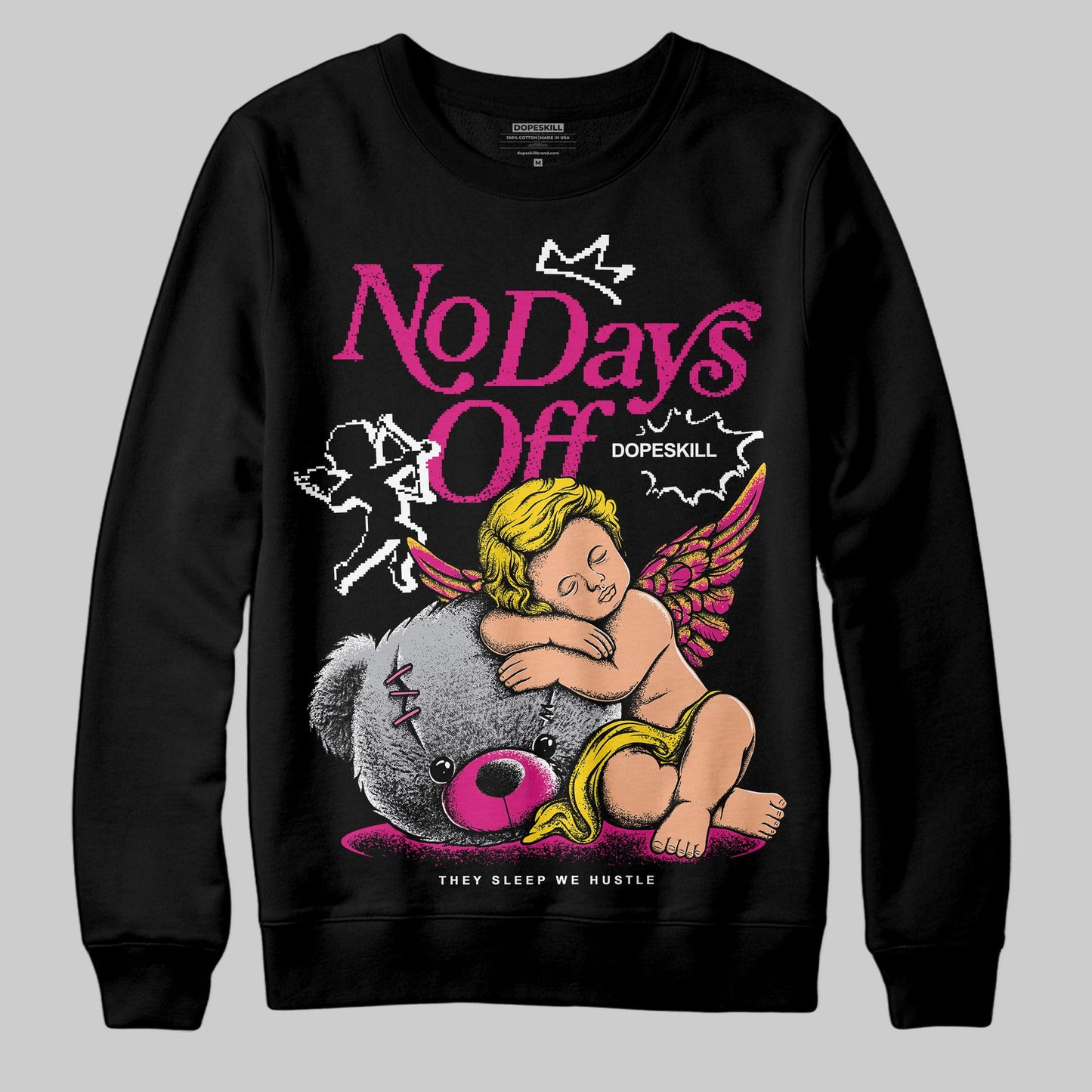 Rick RO Pink Leather Sneakers DopeSkill Sweatshirt New No Days Off Graphic