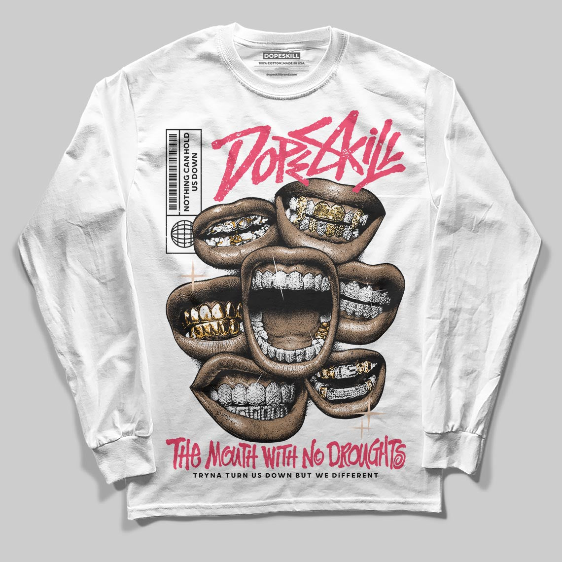 Peanut Butter Jelly 5s DopeSkill Long Sleeve T-Shirt The Mouth With No Droughts Graphic