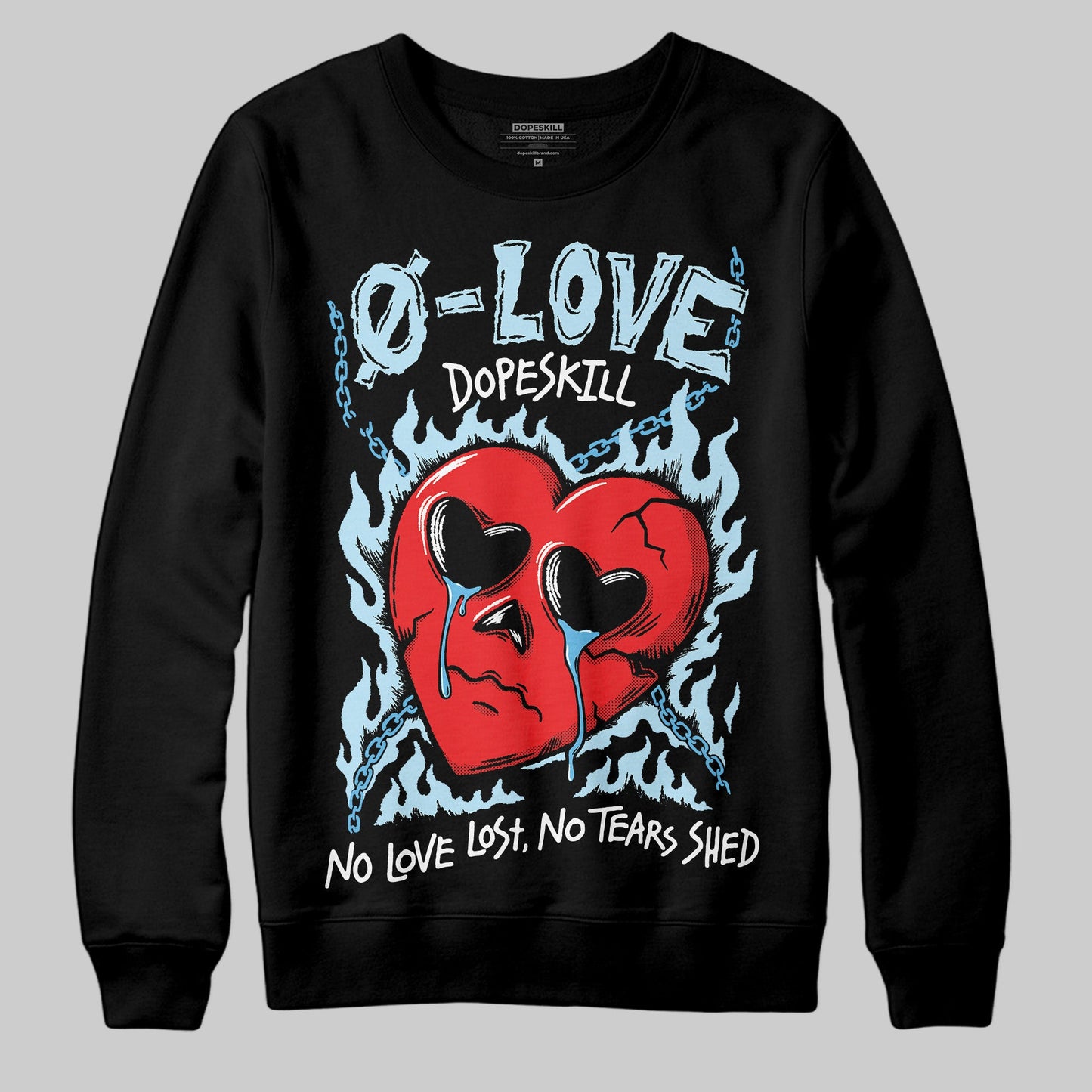 Legend Blue 11s DopeSkill Sweatshirt Crying Heart Graphic