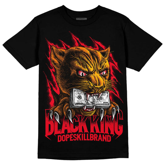 Red Thunder 4s DopeSkill T-shirt Black King Graphic