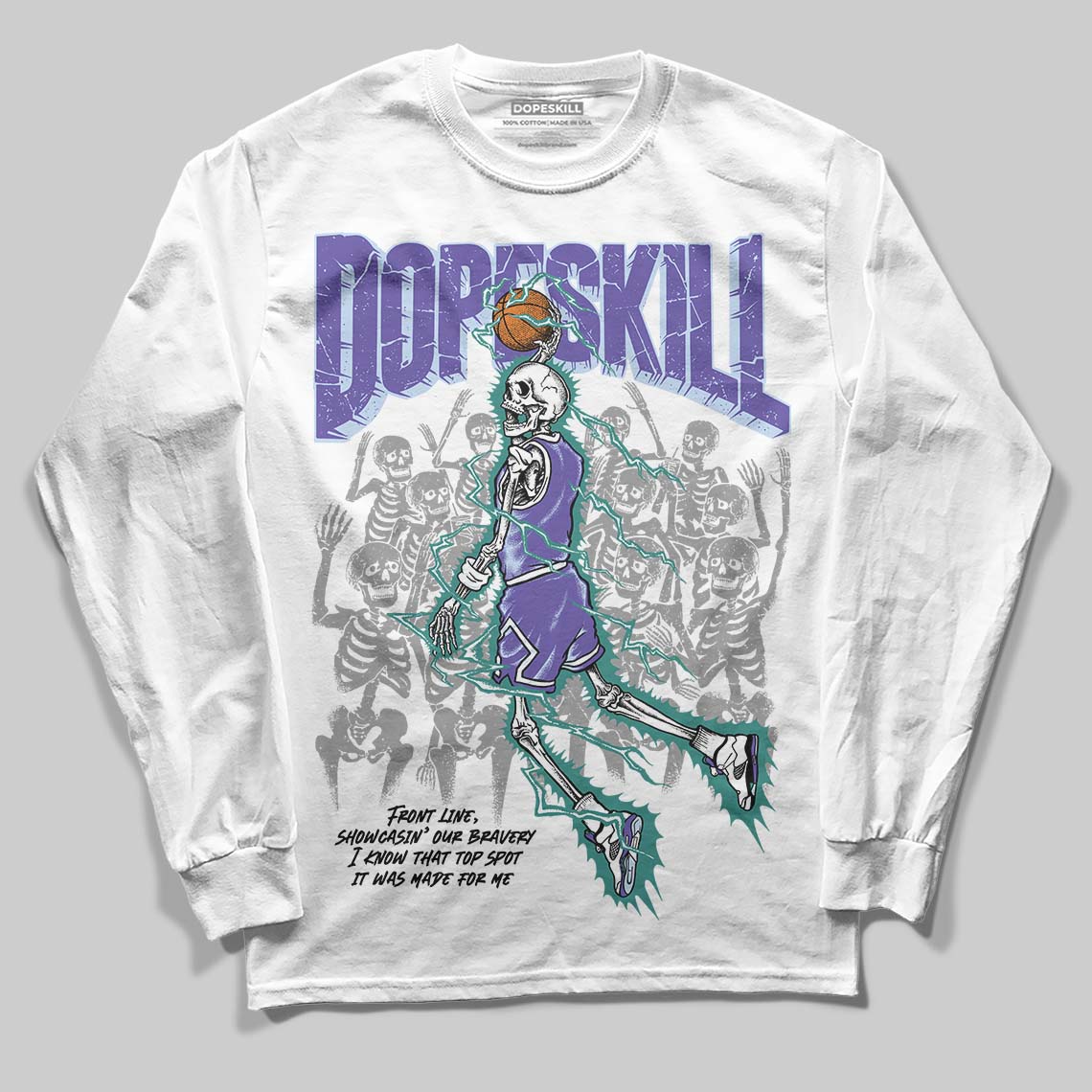 Grape 5s DopeSkill Long Sleeve T-Shirt Thunder Dunk Graphic