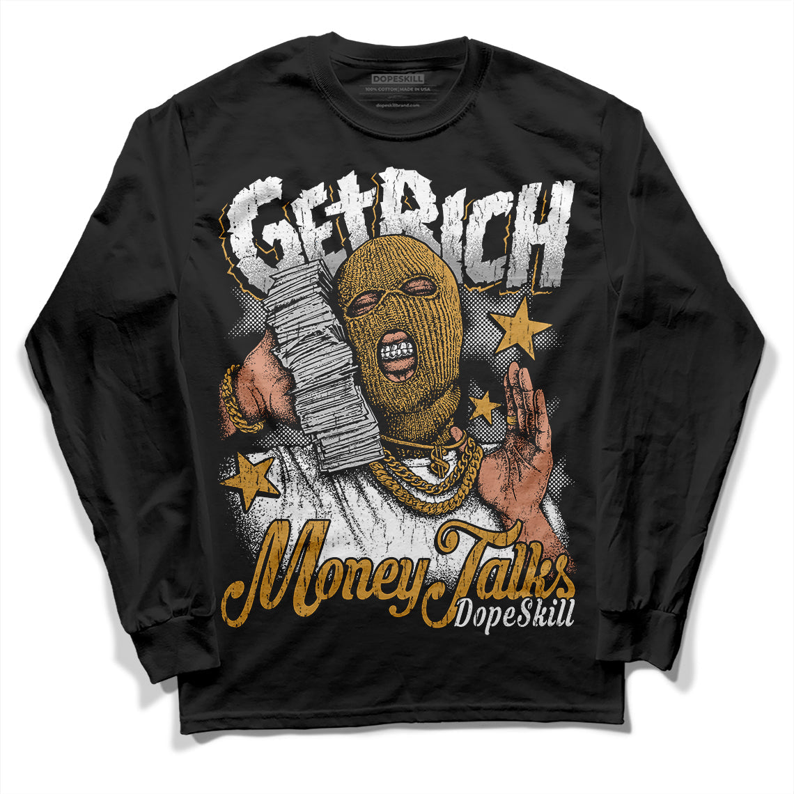 Gratitude 11s DopeSkill Long Sleeve T-Shirt Get Rich Graphic