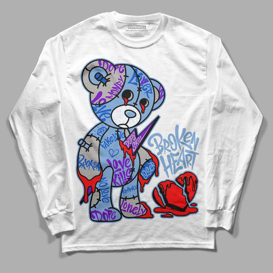 University Blue 5s DopeSkill Long Sleeve T-Shirt Broken Heart Graphic