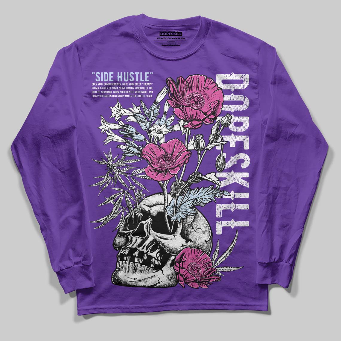 Grape 5s DopeSkill Long Sleeve T-Shirt Side Hustle Graphic