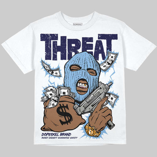 University Blue 6s DopeSkill Oversize Print T-Shirt Under Threat Graphic