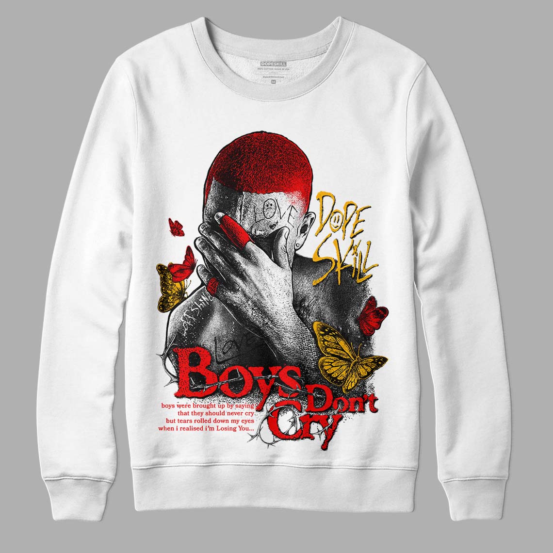 Red Collection DopeSkill Sweatshirt Boys Don't Cry Graphic