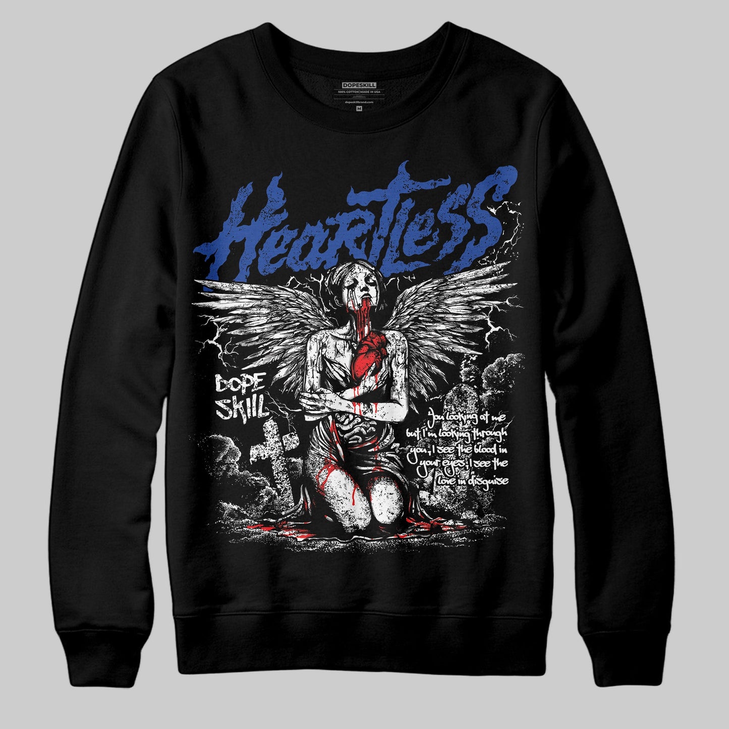 Royal Blue Collection DopeSkill Sweatshirt Heartless Graphic