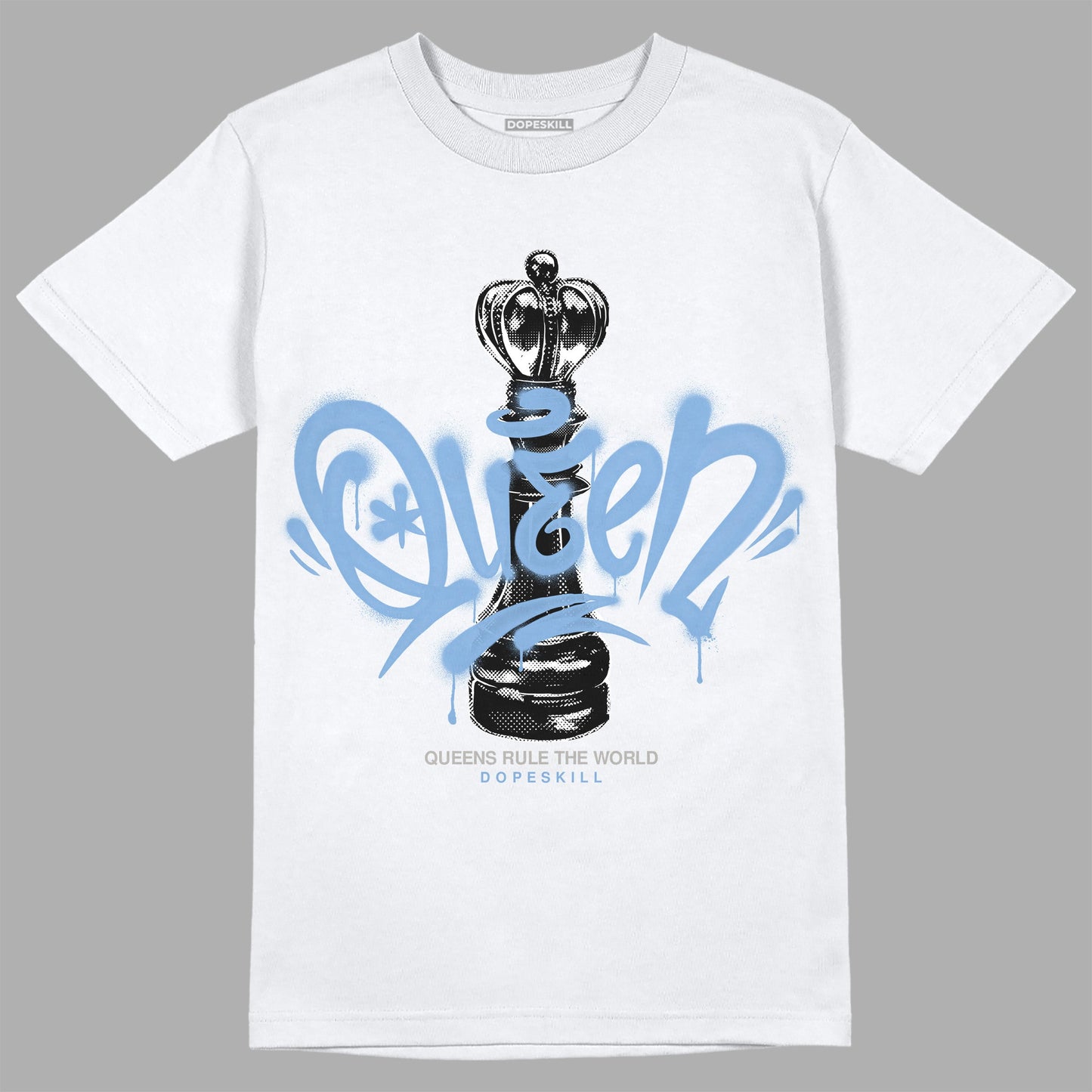 University Blue 5s DopeSkill T-Shirt Queen Chess Graphic