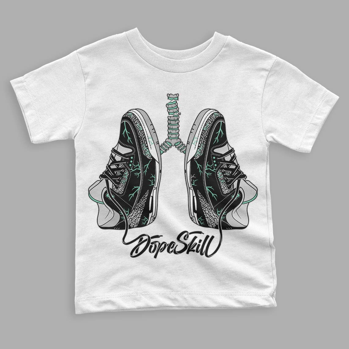 Green Glow 3s DopeSkill Toddler Kids T-shirt Breathe Graphic