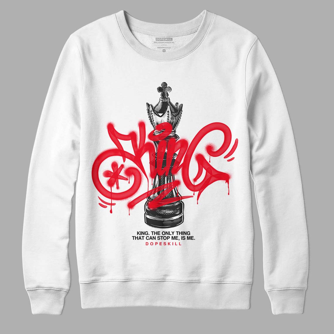 Red Thunder 4s DopeSkill Sweatshirt King Chess Graphic