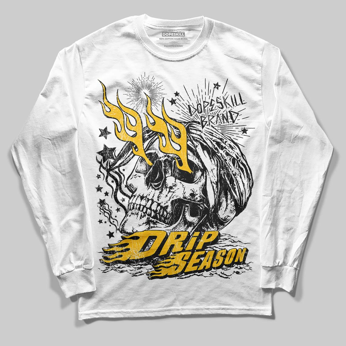 Yellow Collection DopeSkill Long Sleeve T-Shirt Drip Season Graphic