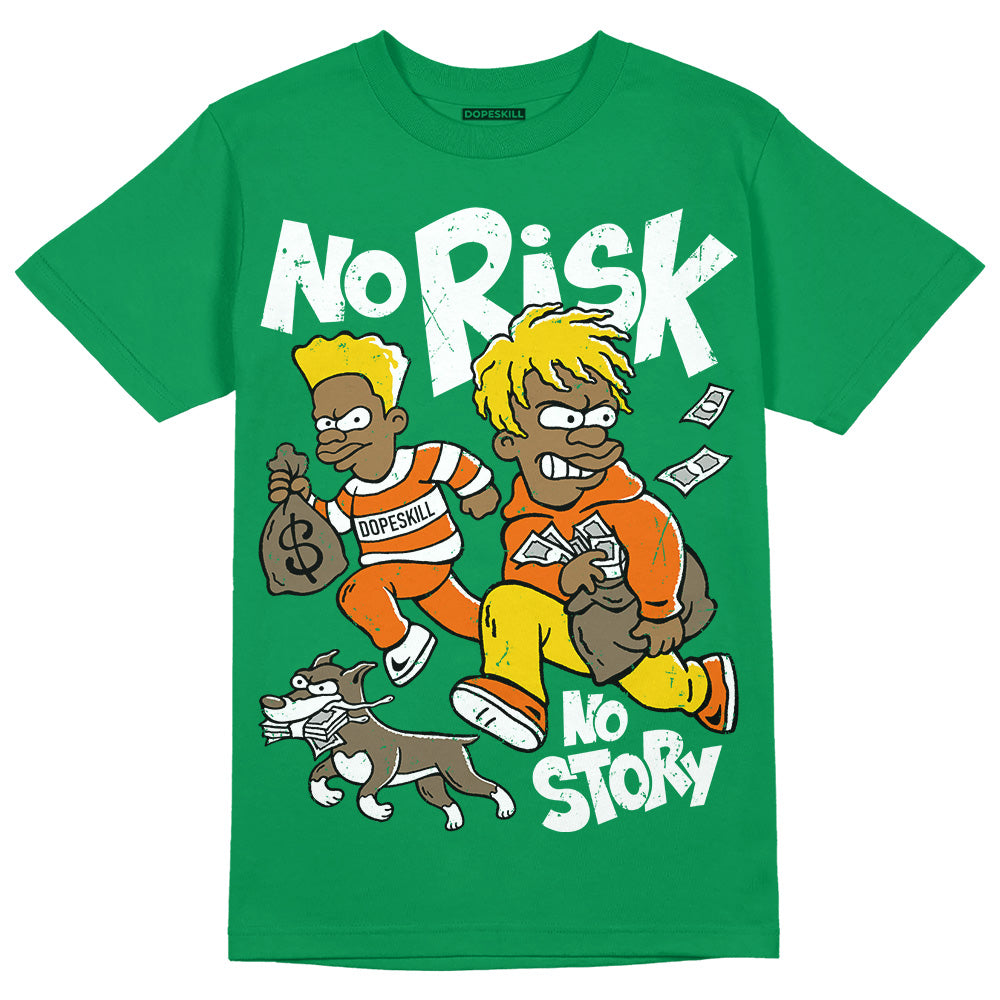 Green Collection DopeSkill Green T-shirt No Risk No Story Graphic