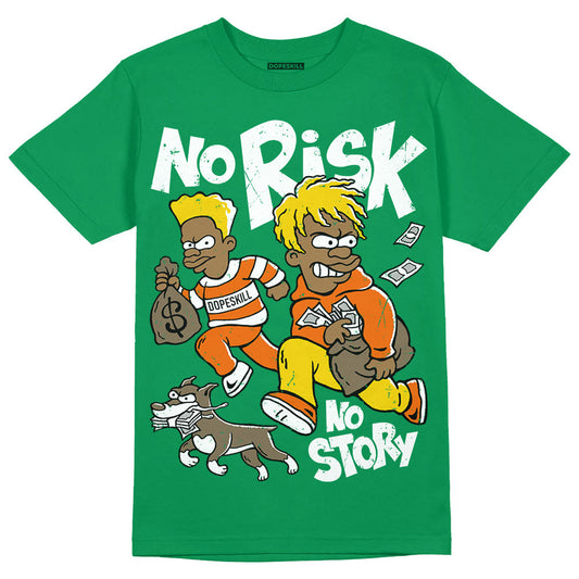 Green Collection DopeSkill Green T-shirt No Risk No Story Graphic