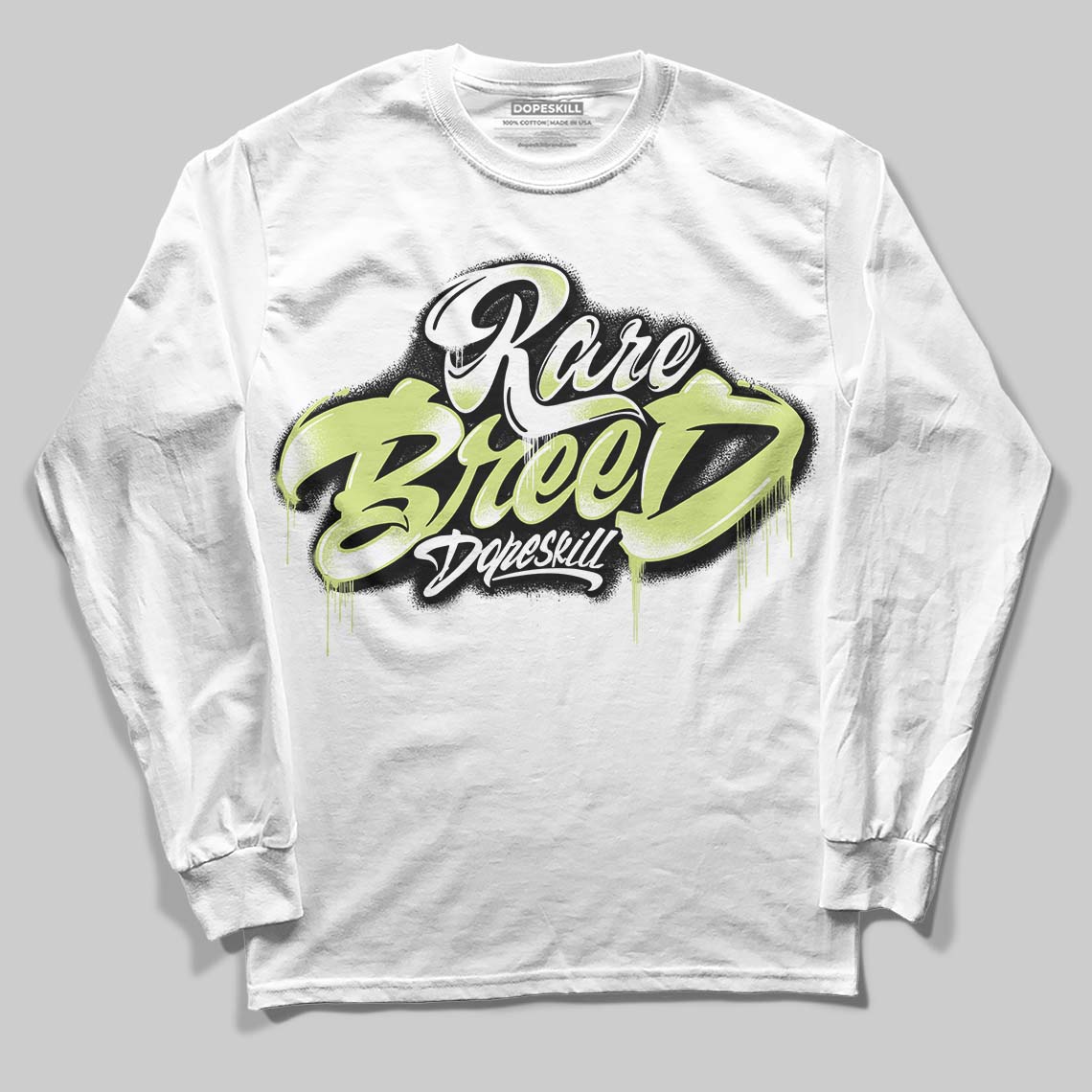 Luminous Green 5s DopeSkill Long Sleeve T-Shirt Rare Breed Type Graphic
